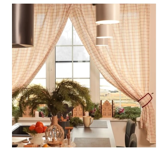 Изображение товара Комплект штор для кухни Этель с подхватами Bright cage 150х180 см 2 шт, 100% хлопок 10658873