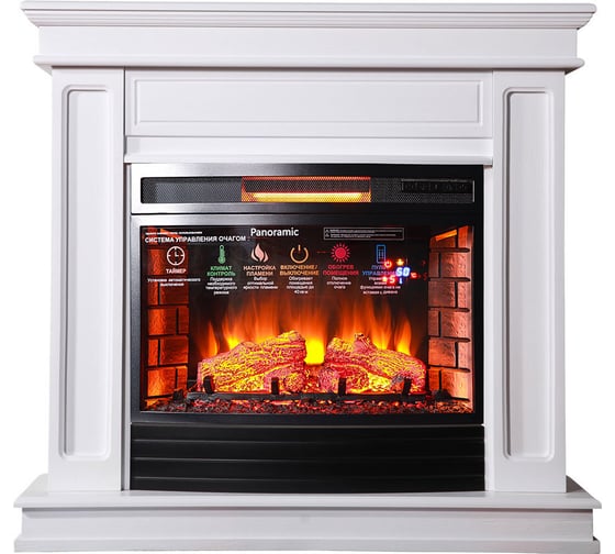 Изображение товара Каминокомплект InterFlame Stafford ЕС унив с Panoramic 25 LED F/X белый Stafford с Panoramic25 белый