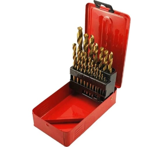 Изображение товара Набор сверл по металлу 1-10 мм, шаг 0.5 мм, 19 штук, метал.коробка HSS-TIN Diamond Industrial DIDSMET11019S