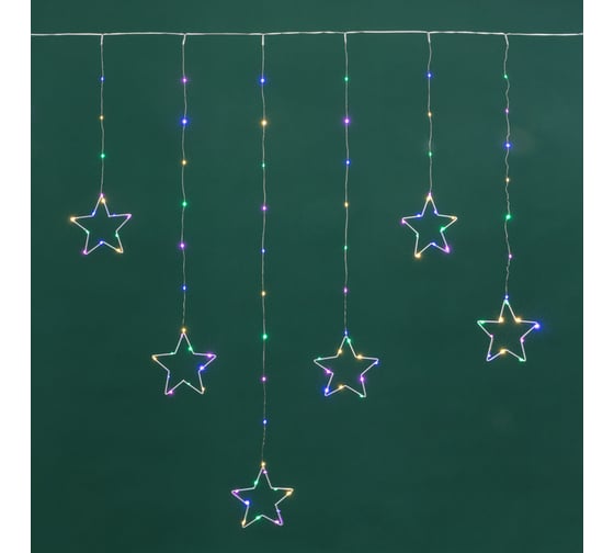 Изображение товара Гирлянда Neon-Night Занавес из росы с фигурами Звезд, IP20, МУЛЬТИКОЛОР, USB + пульт управления 315-849