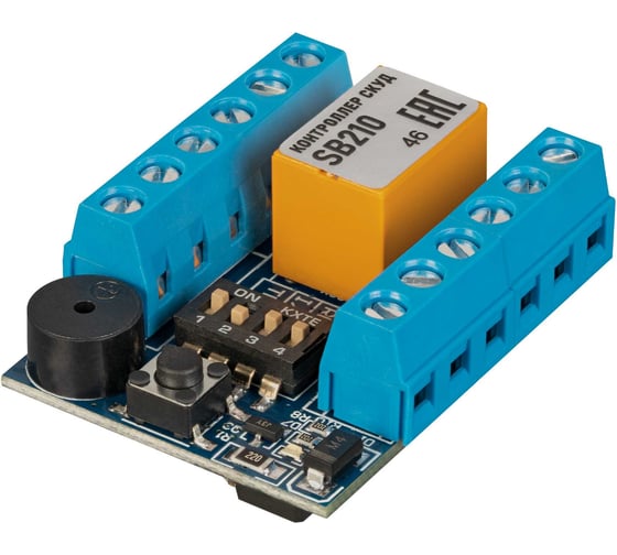 Изображение товара Мини контроллер СКУД Novicam SB210 c поддержкой внешних считывателей по интерфейсам Wiegand или iButton (Touch Memory). Предназначен для управления любым электрическим замком 4020