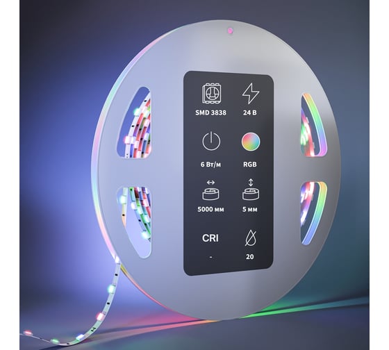 Изображение товара Светодиодная лента MAYTONI Ultra 24В 3838 6Вт/м 5м IP 20 201129