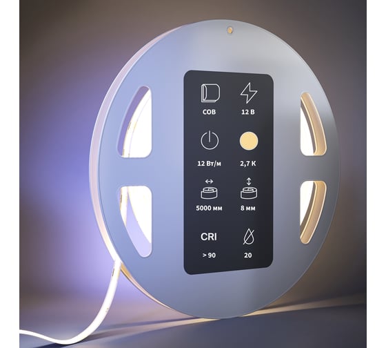 Изображение товара Светодиодная лента MAYTONI Ultra 24В COB 12Вт/м 2700К 5м IP 20 201074