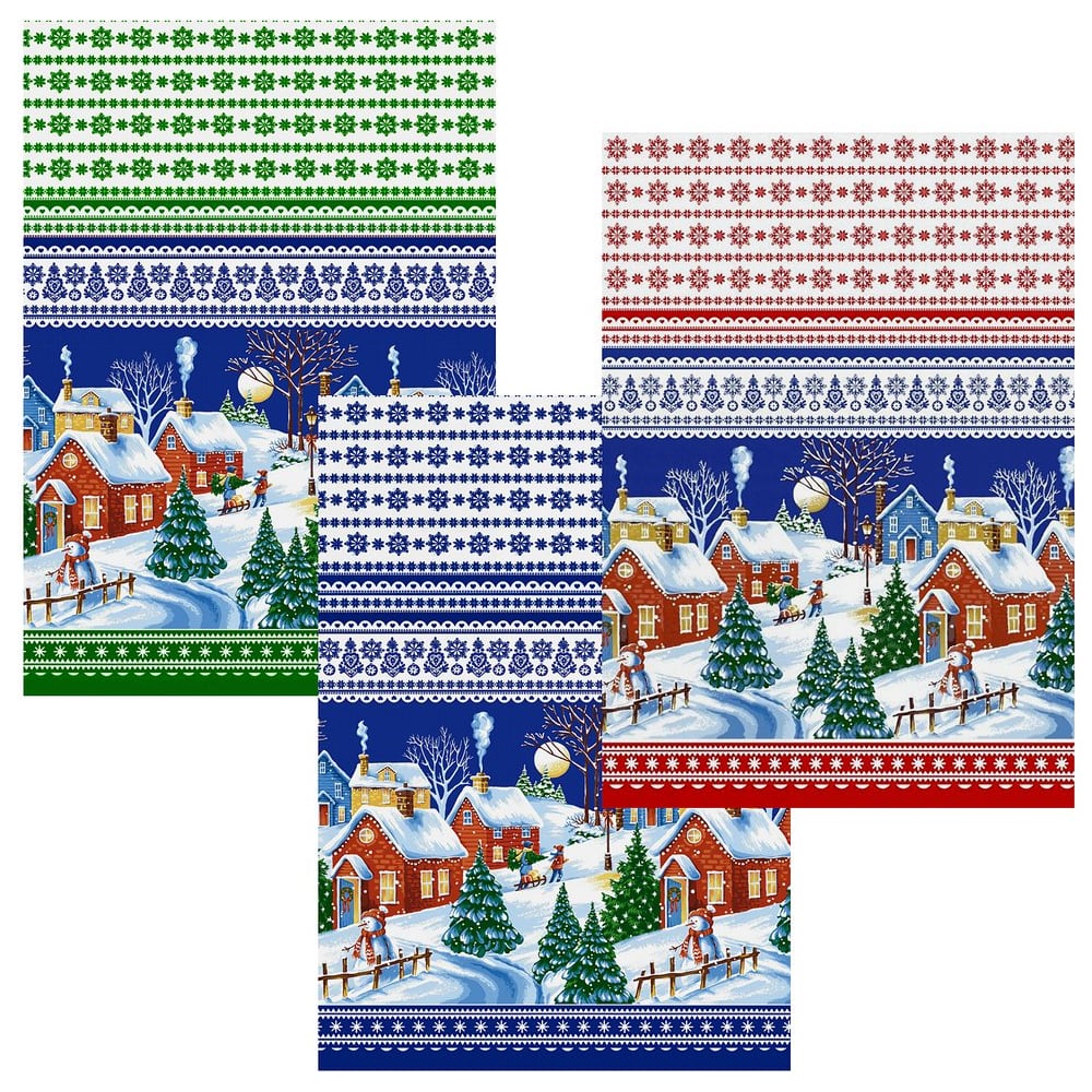Изображение товара Полотенце МУЛЬТИДОМ Зимняя деревушка 42х72 см, 3 цвета