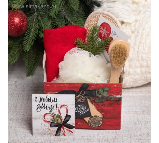 Изображение товара Подарочный набор Этель Счастья в Новом году полотенце 30х60 см и аксессуары (4 предмета) 5142196