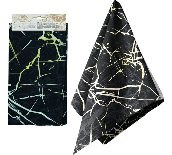 Изображение товара Полотенце МУЛЬТИДОМ Черный мрамор, 35х60 см МТ71-293