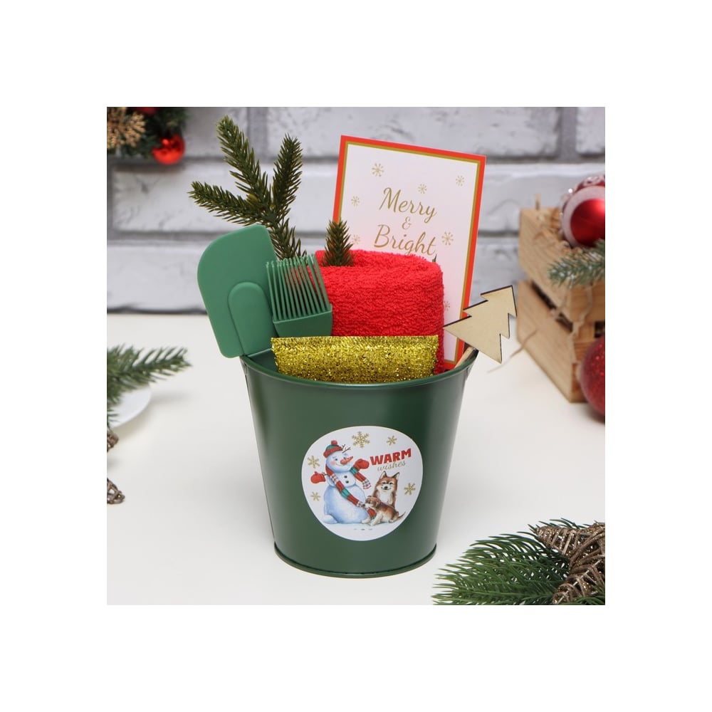 Изображение товара Подарочный набор Доляна Снеговик 9908839 - практичный и стильный комплект для кухни