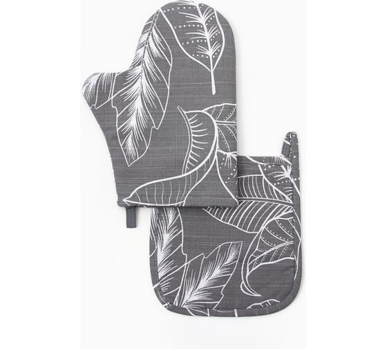 Изображение товара Кухонный набор Этель Ease варежка-прихватка 20х28см, прихватка 19х19см,100% хлопок 10361402