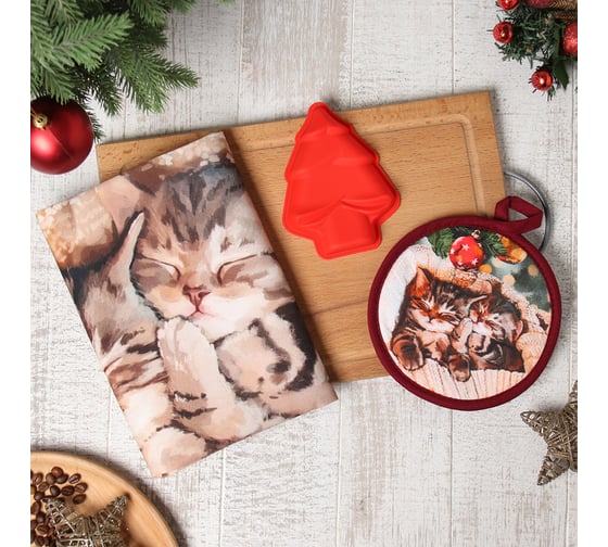 Изображение товара Подарочный набор Этель Счастливы вместе: полотенце 40х70 см, форма для выпекания, прихват 1041983 10419835