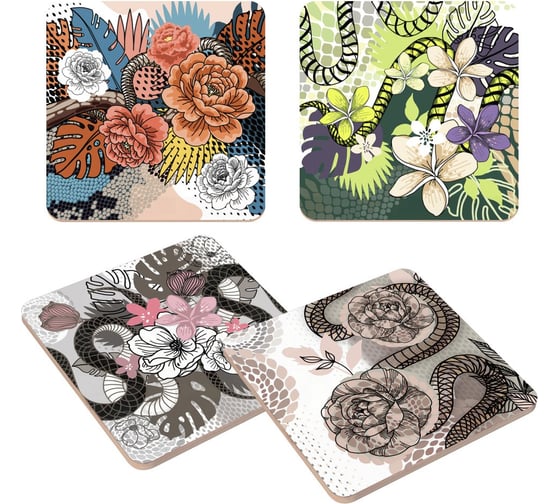 Изображение товара Подставка под горячее МУЛЬТИДОМ Тайны джунглей, 14х14см, 4 дизайна МТ88-499