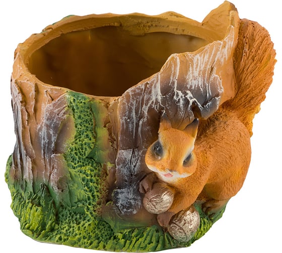 Изображение товара Кашпо Park Белочка на пне 169443