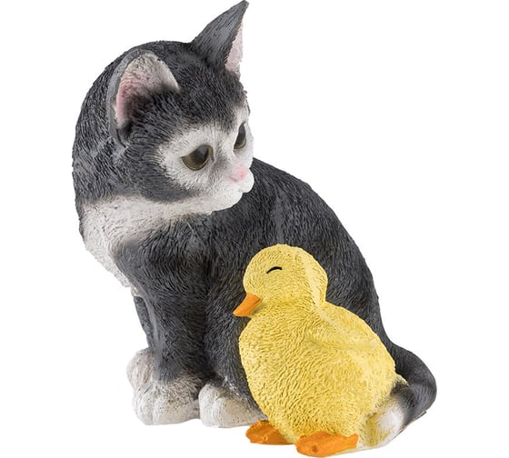 Изображение товара Садовая фигурка Park Котенок рыжий с уточкой H-19 см 169433