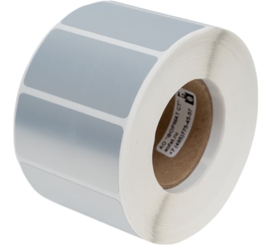 Изображение товара Металлизированная этикетка для ТТ печати Формат СТ 50х25 мм, полиэстер, серебристый, матовый, химстойкий, 1 шт/ряд, 1 тыс. шт/упак, втулка d40 мм ФСТ-5025-1-1-D40-SL