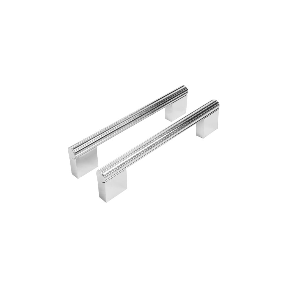 Изображение товара Мебельная ручка скоба StahlBuro AP2313-128 2 шт хром современная рельефная насечка