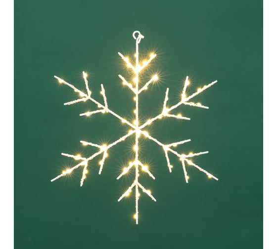 Изображение товара Подвесная фигура Neon-Night Снежинка на металлическом каркасе, цвет теплый белый 501-056