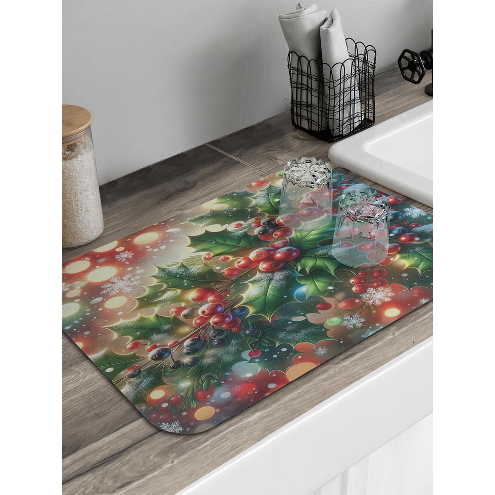 Изображение товара Коврик для сушки посуды JoyArty Атмосфера праздника 58x38 см