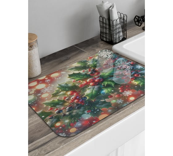 Изображение товара Коврик для сушки посуды JoyArty Атмосфера праздника 58x38 см sbmrec_sd3901_58x38