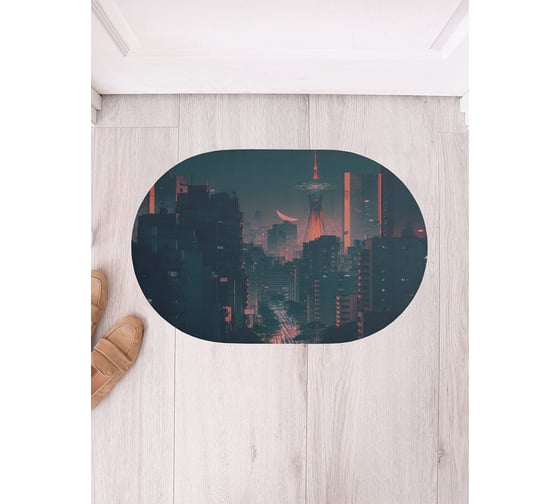 Изображение товара Коврик в прихожую JoyArty овальный Город в огнях 58x38 см sbm_430052_58x38