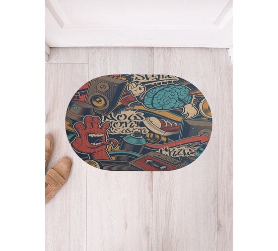 Изображение товара Коврик в прихожую JoyArty овальный Импульс музыки 58x38 см sbm_430043_58x38