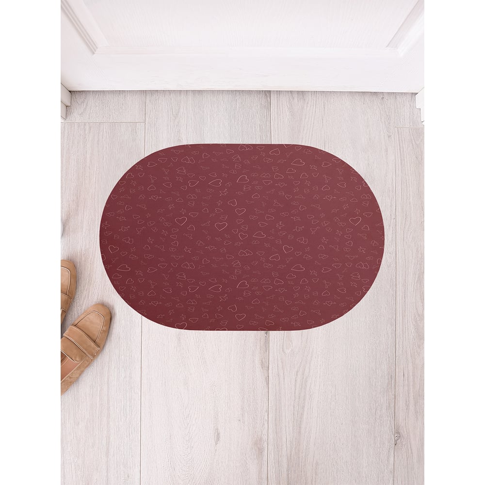 Изображение товара Коврик в прихожую JoyArty овальный сердечки 58x38 см влаговпитывающий