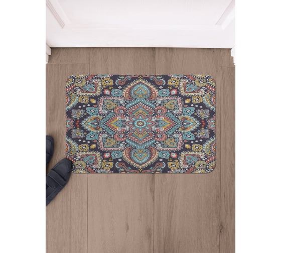 Изображение товара Коврик в прихожую придверный JoyArty Цветочный орнамент 58x38 см sbmrec_33877_58x38