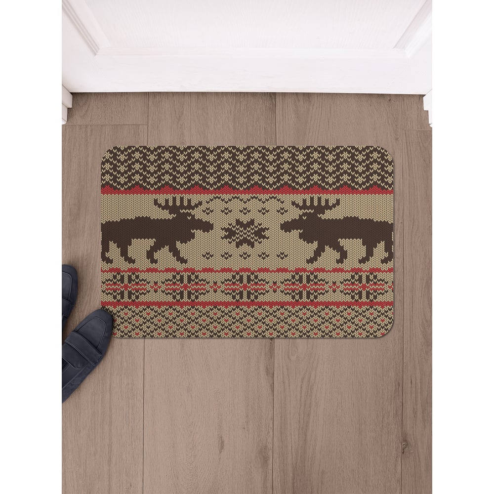Изображение товара Коврик в прихожую придверный JoyArty вышивка олени 58х38 см