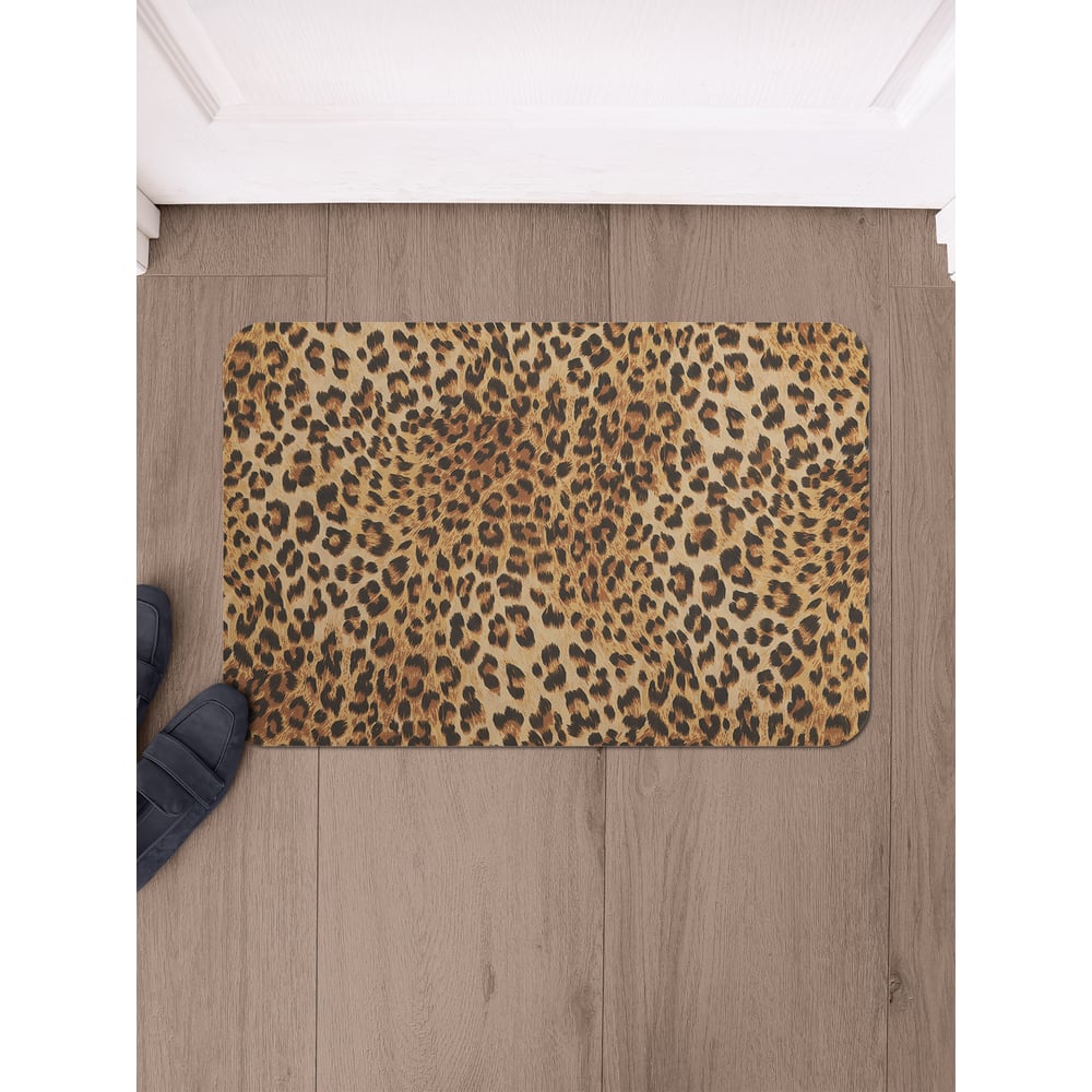 Изображение товара Коврик в прихожую JoyArty прямоугольный леопард 58x38 см влаговпитывающий стильный