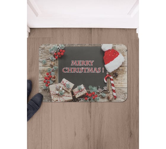 Изображение товара Коврик в прихожую придверный JoyArty прямоугольный Зимние подарки 58x38 см sbmrec_21497_58x38