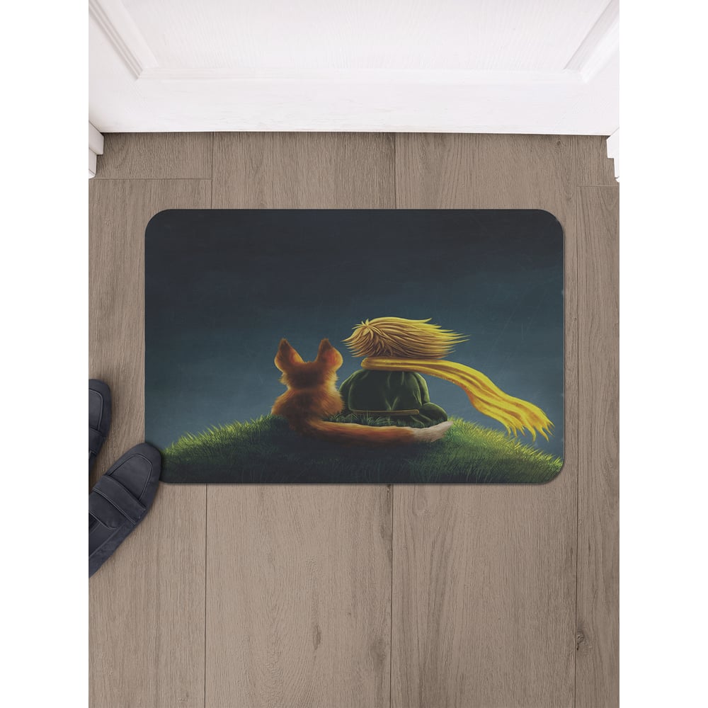 Изображение товара Коврик в прихожую JoyArty Мальчик с лисенком прямоугольный 58x38 см