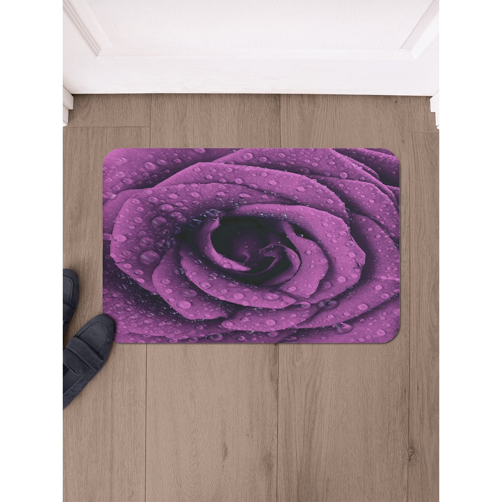 Изображение товара Коврик в прихожую JoyArty 58x38 см прямоугольный с рисунком розы в росе