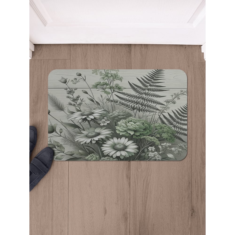 Изображение товара Коврик в прихожую JoyArty прямоугольный Зеленая композиция 58x38 см sbmrec_sd3489_58x38