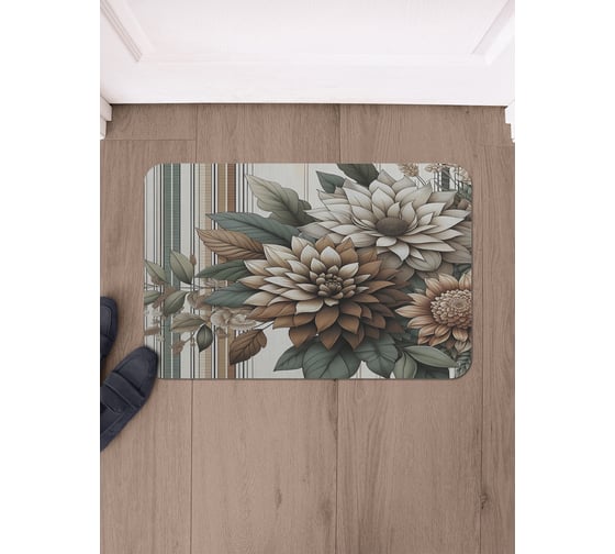 Изображение товара Коврик в прихожую JoyArty прямоугольный Цветы полоски 58x38 см sbmrec_sd3511_58x38