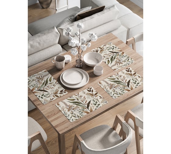 Изображение товара Сервировочные салфетки на стол JoyArty "Трава луговая", 30x46 см , ser002_sd3509_30x46