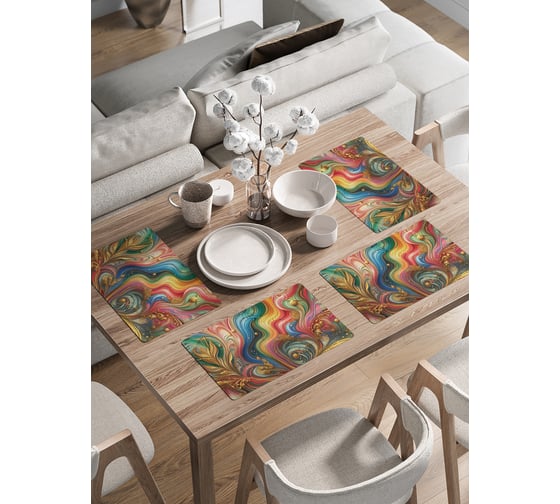 Изображение товара Сервировочные салфетки на стол JoyArty "Восточные мотивы", 30x46 см , ser002_sd3572_30x46