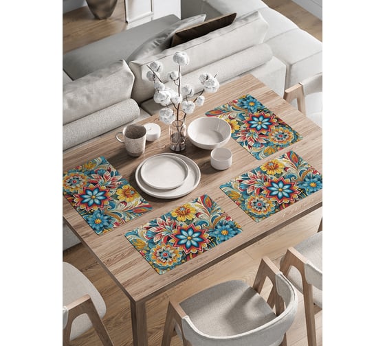 Изображение товара Сервировочные салфетки на стол JoyArty "Роспись хохлома", 30x46 см , ser002_sd3582_30x46