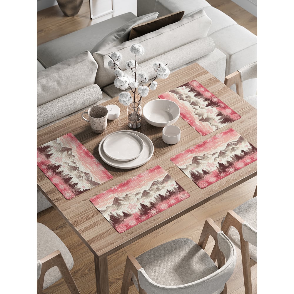 Изображение товара Сервировочные салфетки JoyArty Снежные горы 30x46 см, серия Новый год и Рождество