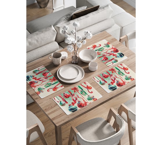 Изображение товара Сервировочные салфетки на стол JoyArty "Игрушки на елку", 30x46 см , серия Новый год и Рождество ser002_sd3982_30x46