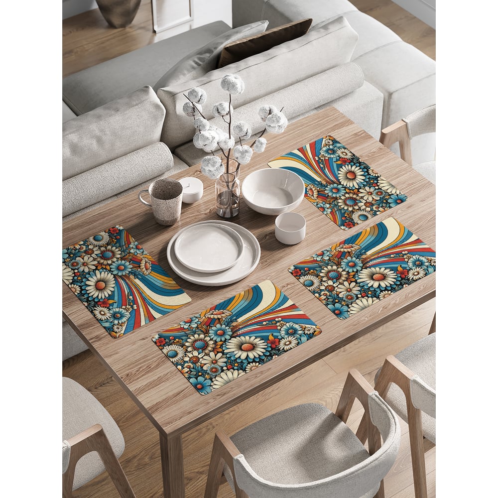 Изображение товара Сервировочные салфетки JoyArty с ромашками 30x46 см, 4 шт