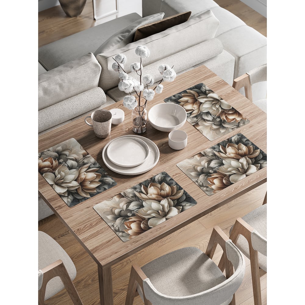 Изображение товара Сервировочные салфетки JoyArty Золотая магнолия 30x46 см стильные и прочные