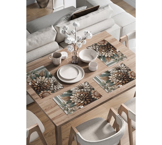 Изображение товара Сервировочные салфетки на стол JoyArty "Цветы полоски", 30x46 см , ser002_sd3511_30x46