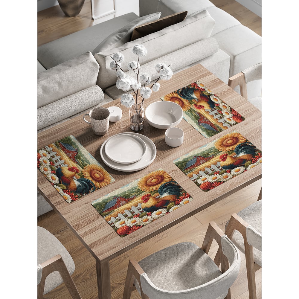 Изображение товара Сервировочные салфетки JoyArty Деревенская жизнь 30x46 см, 4 шт