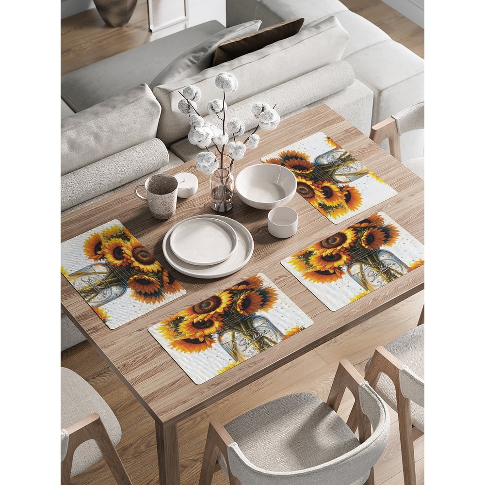 Изображение товара Сервировочные салфетки на стол JoyArty Букет подсолнухов 30x46 см