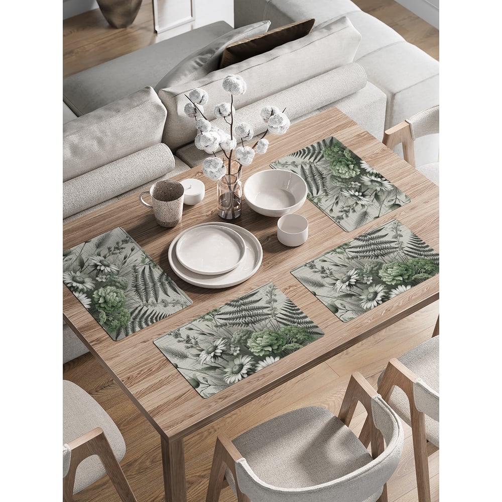 Изображение товара Сервировочные салфетки JoyArty Зеленая композиция 30x46 см, 4 шт.