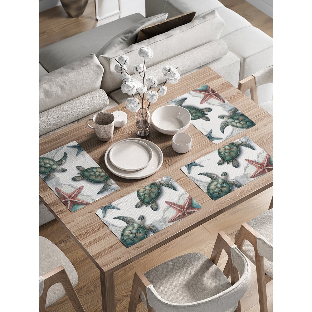 Изображение товара Сервировочные салфетки JoyArty Черепахи мраморные 30x46 см комплект 4 шт