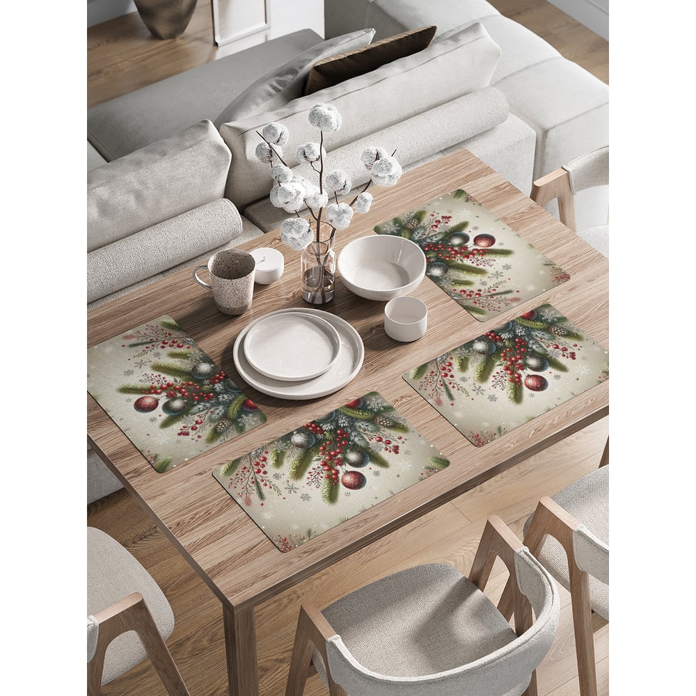 Изображение товара Сервировочные салфетки JoyArty Праздничная атмосфера 30x46 см для Нового года и Рождества