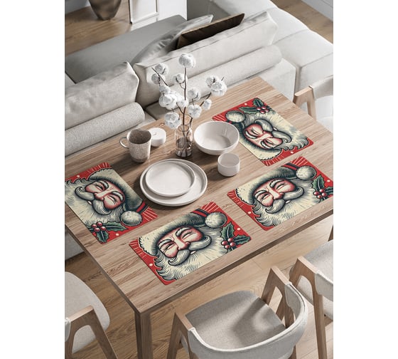 Изображение товара Сервировочные салфетки на стол JoyArty "Ухмылка Дедушки", 30x46 см , серия Новый год и Рождество ser002_sd3957_30x46