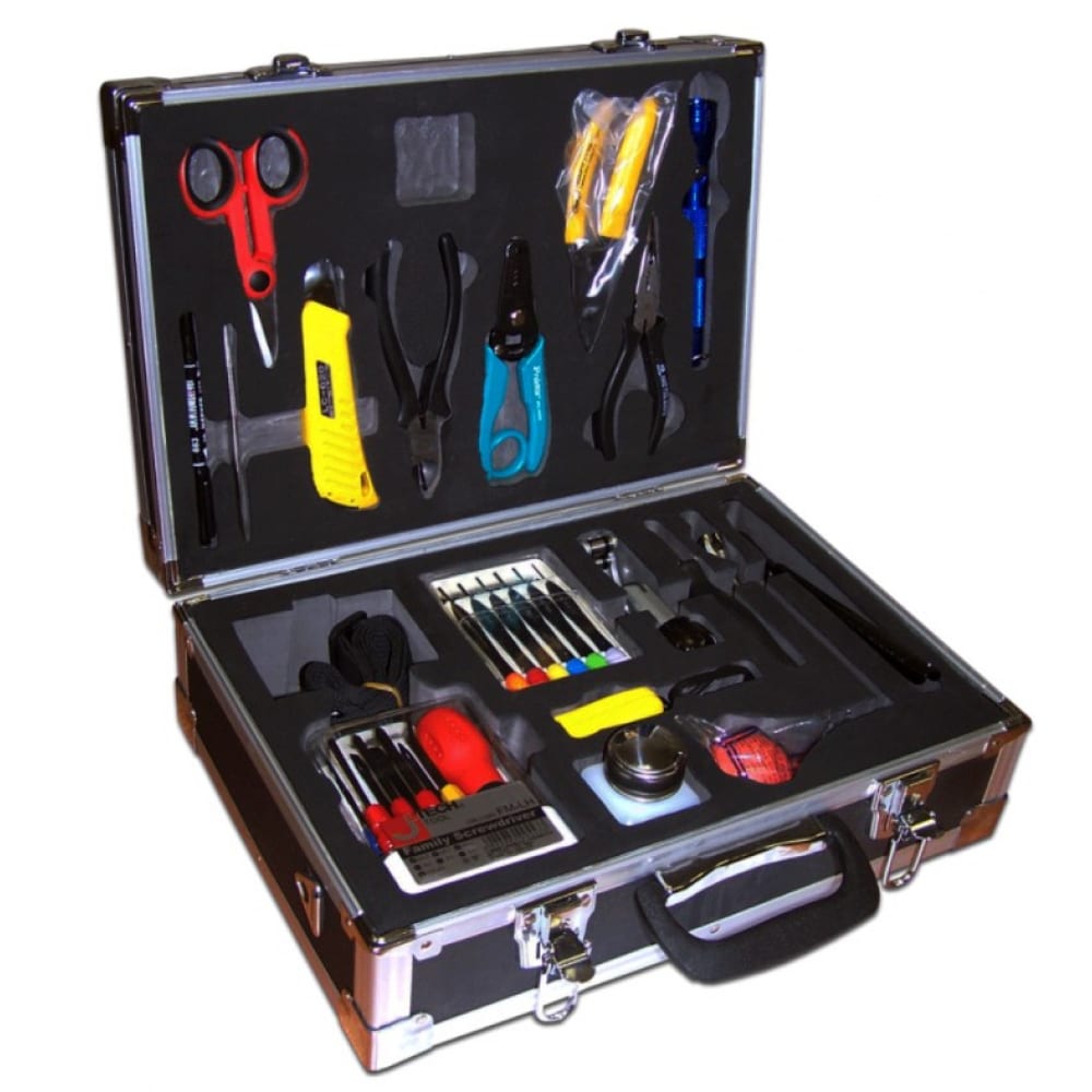 Набор инструментов для работы с оптическим кабелем LANMASTER набор инструментов для работы с коаксиальным кабелем lanmaster