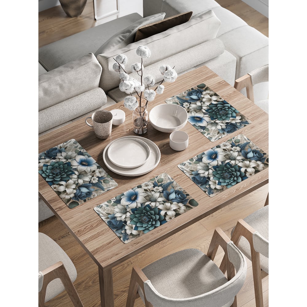 Изображение товара Сервировочные салфетки JoyArty Зеленые сухоцветы 30x46 см, 4 шт