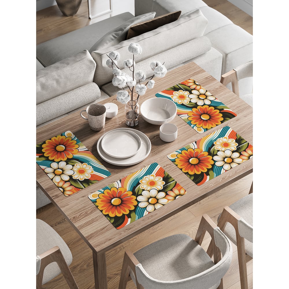 Изображение товара Сервировочные салфетки JoyArty 'Раскраска цветов' 30x46 см