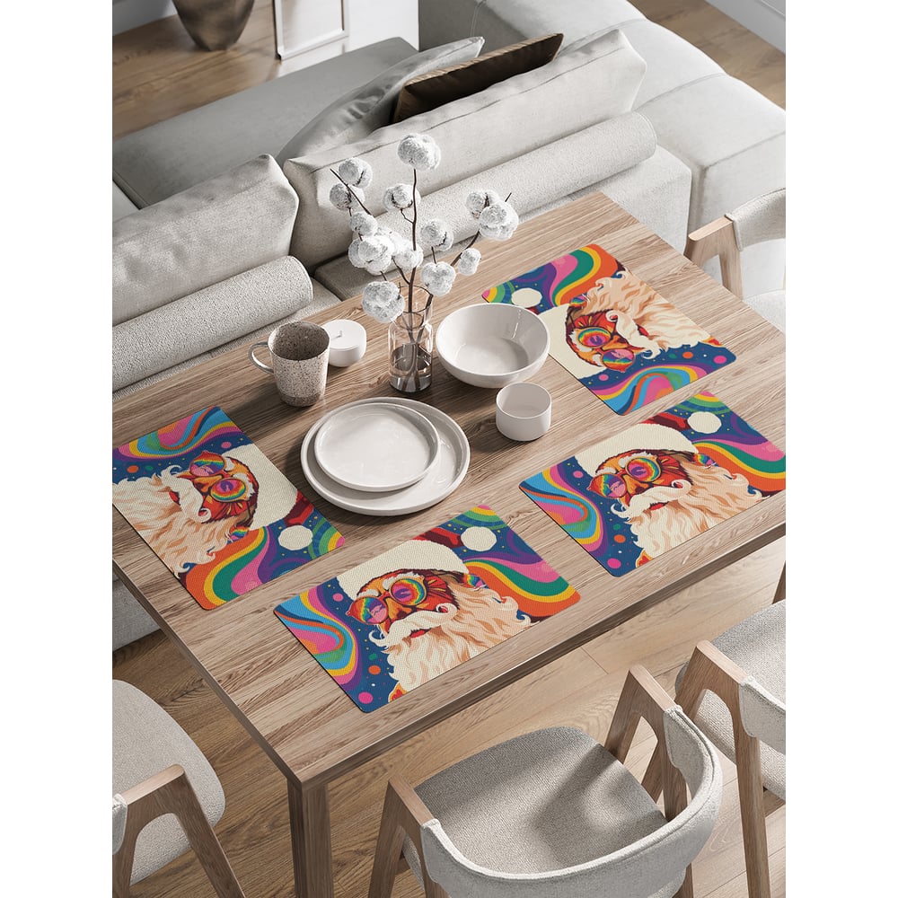 Изображение товара Сервировочные салфетки JoyArty "Ретро Дед Мороз", 30x46 см, 4 шт.